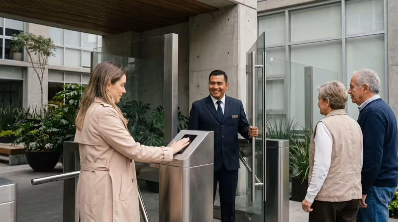 Control de acceso biométrico en la entrada de oficinas
