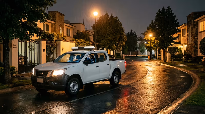 Unidad de custodia en recorrido nocturno