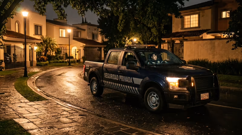 Camioneta de seguridad privada en ruta